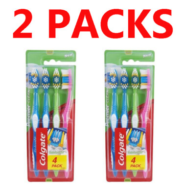 2 x Colgate Premier Clean Zahnbürsten 4er Pack mittlere Borsten entfernt Flecken
