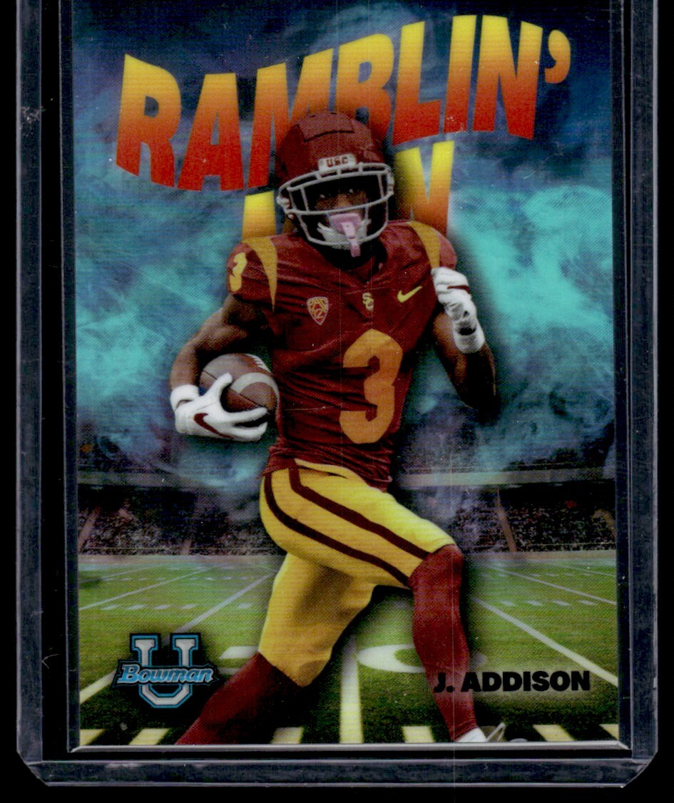 2022 BOWMAN UNIVERSITY CHROME RAMBLIN MAN AQUA REFRACTOR JORDAN ADDISON 73/150