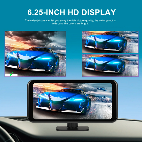 6.25in Car DVR Dash Cam Monitor 4K Wireless Carplay Android Auto W/Rear Camera - Picture 17 of 24