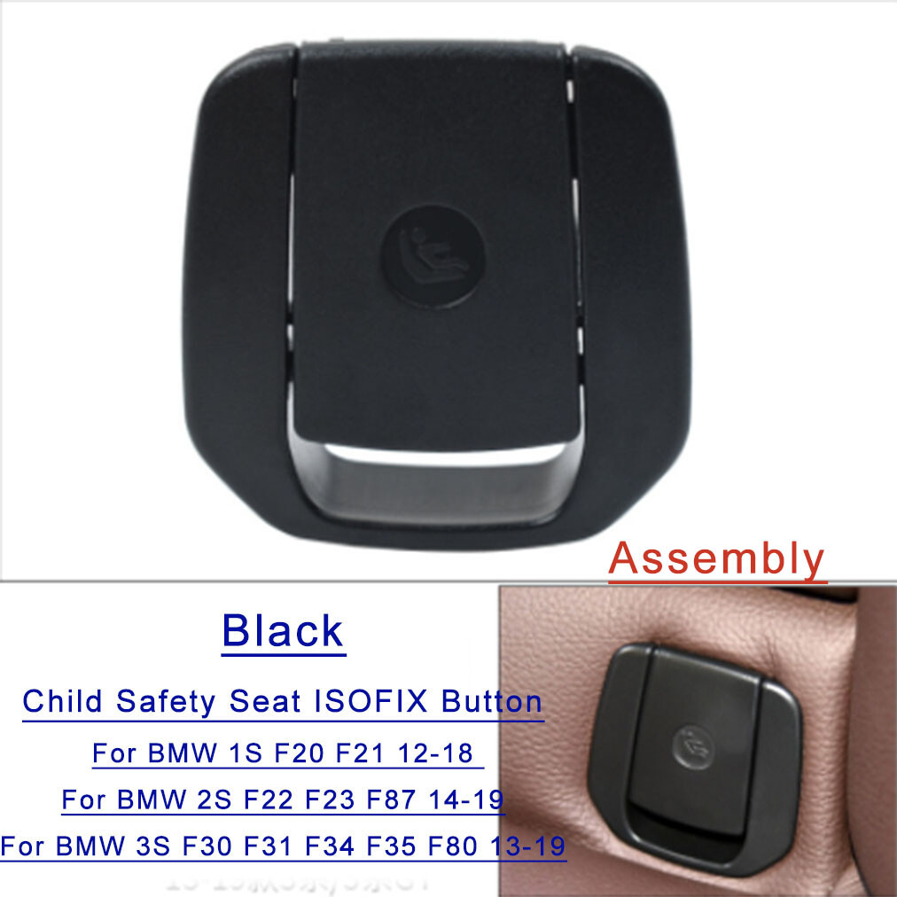 Black Rear Child Safety Seat Isofix Mount Cover For BMW 1 2 3  Series F20 F22/30