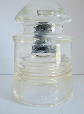 VTG PYREX Glass Electrical Wire Clear Glass Insulator Telephone Telegraph Line