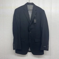Pronto Uomo 39L Black Sport Coat Blazer Jacket Solid 2B Wool Blend NWT