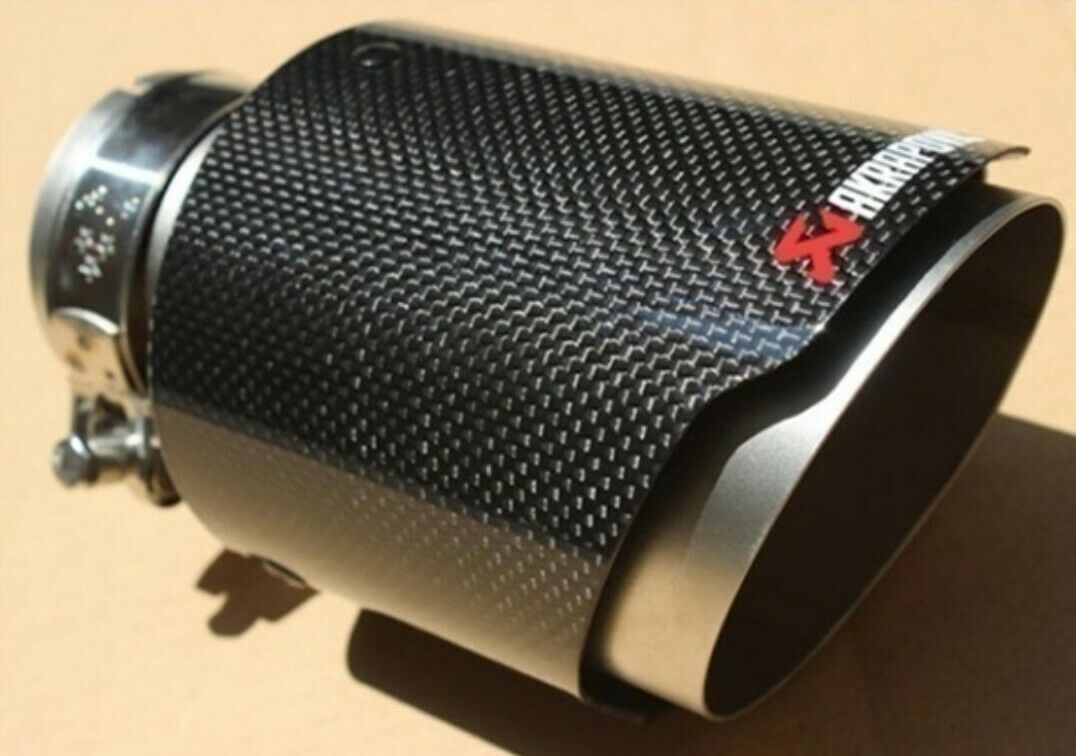 Embout d'échappement en carbone brillant et chrome 63mm pour tube Akrapovic 1 pièce