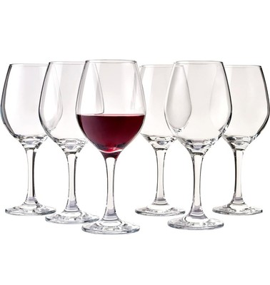 Pasabahce Premium Wine Glasses Set Of 6 - Clear Classic Wine Glass With Stem...
