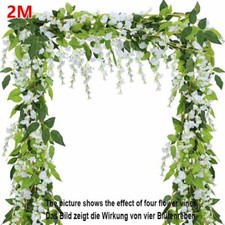 Kunstblumen 2M Künstliche Girlande Efeugirlande Hängende Pflanzen Hochzeit Deko、