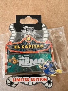 DISNEY DSF EL CAPITAN MARQUEE FINDING NEMO NEMO AND DORY PIN LE 500 ON CARD