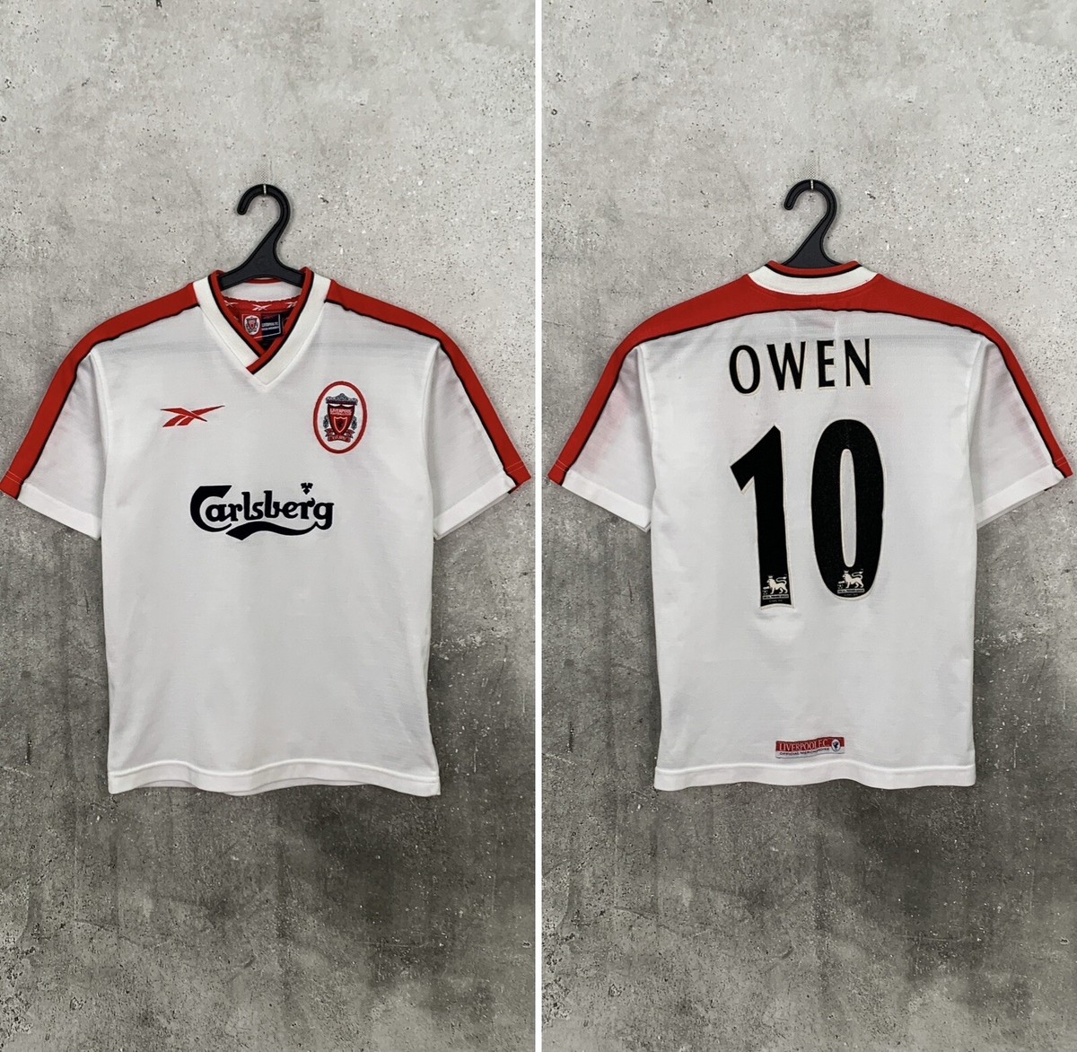 LIVERPOOL 1998 2000 AWAY FOOTBALL SHIRT #10 OWEN REEBOK 13-14
