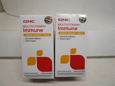 Lot 2 GNC Multivitamin+ Immune Support Formula - 120 Tablets Each Box