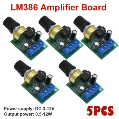 5Pcs LM386 10W Audio Power Amplifier Board Mono DC 3-12V Mini AMP Module