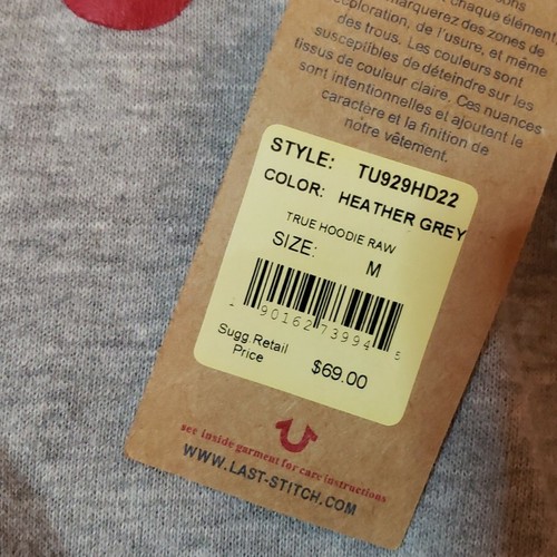 Grey True Religion Sleeveless True Hoodie Vest Boys Size Medium New With Tags - Picture 2 of 5