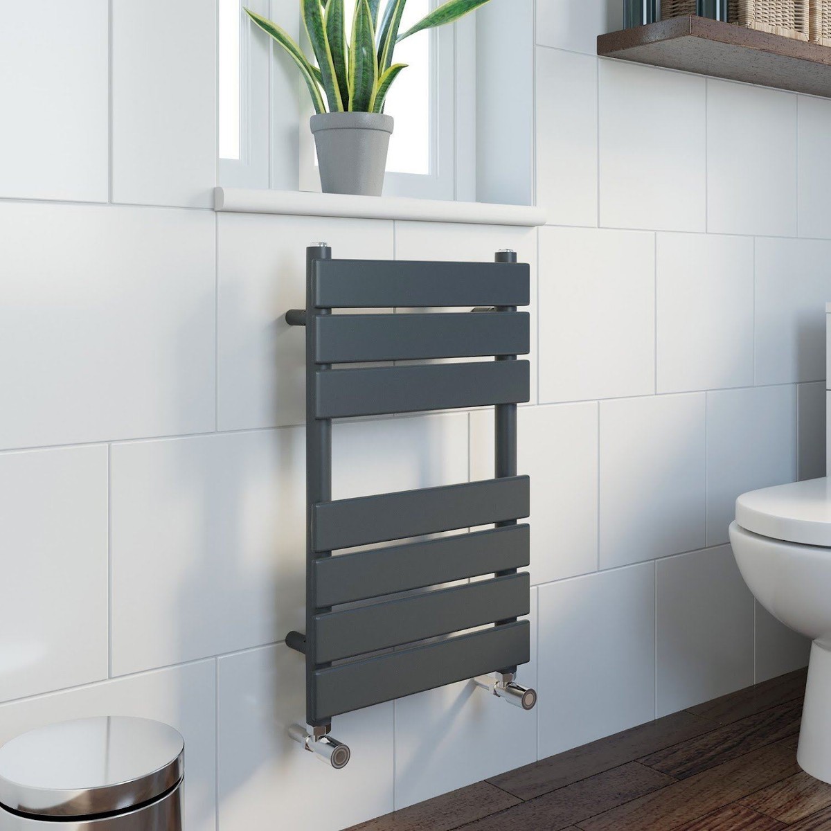 Modern Bathroom 650mm x 400mm Heated Towel Rail Radiator Flat Panel  Anthracite | eBay