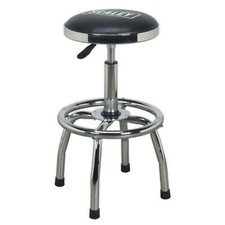 Image of Sealey SCR17 Heavy-Duty Pneumatic Workshop Stool Adjustable Height Swivel Seat