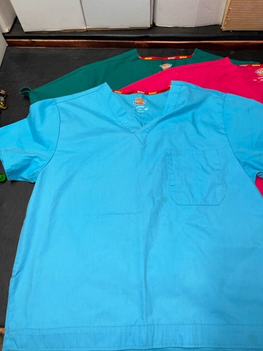 4 Pack Dickies Large V-neck Short Sleeve Medical Scrub Top Healthcare Nurse GS1 - Picture 7 of 9
