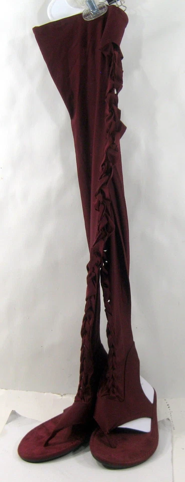 elle-1 сандалии плащ роббин красный лето над колена гладиатор сандалии женщин 5,5 - Изображение 3 из 4