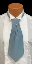 Slate Blue Cravat with Tie Pin Pre-Tied Ascot Necktie Victorian Costume Formal