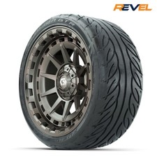 Set Of 4 Gtw 15 Barricade Bronze Golf Cart Wheels W 21540r15 Fusion Gtr Tires