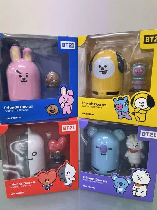 BTS BT21 Bluetooth Speaker 4 Set COOKY SHOOKY KOYA RJ VAN TATA CHIMMY MANG