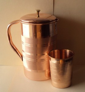 Pure Copper Handmade Jug Water Pitcher 1.5 L /& 2 Glasses Tumbler 300 ml Storage