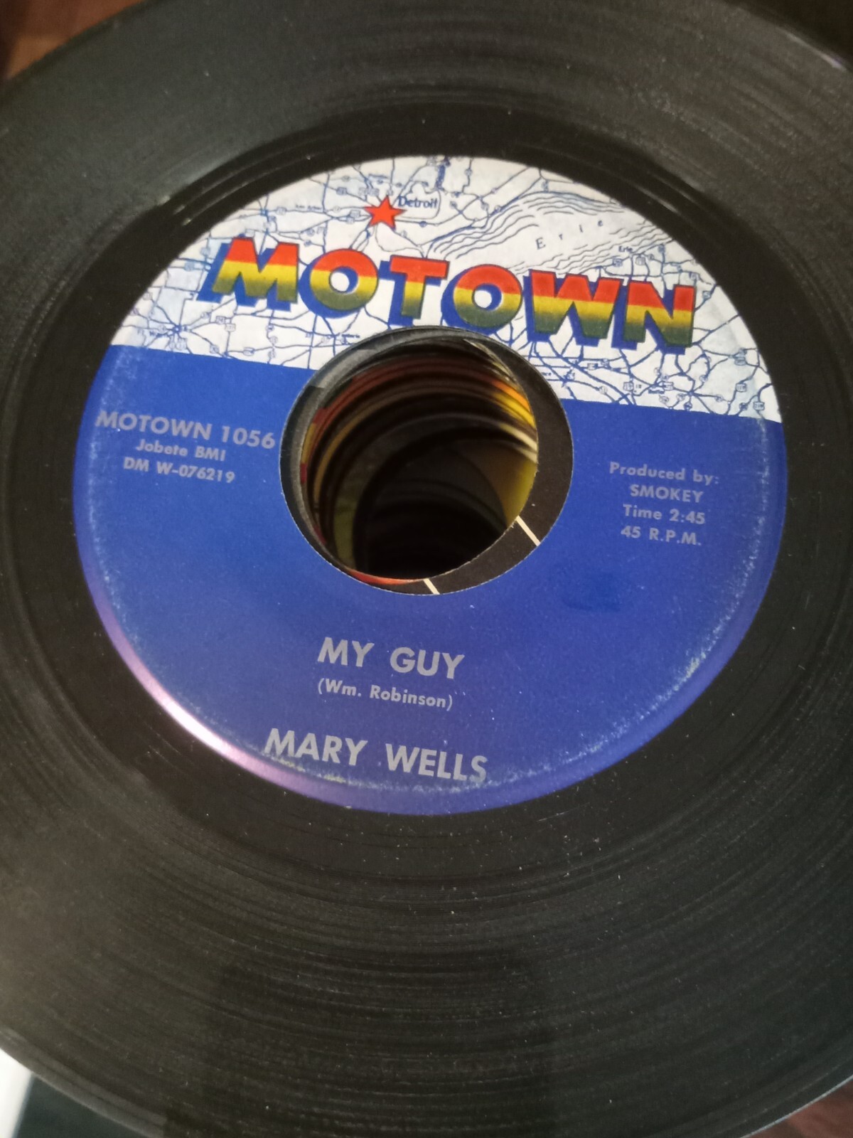 45 Record - Mary Wells - My Guy / Oh Little Boy 1964