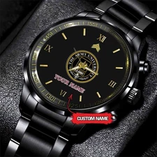 JWFancy The Army University Army Personalized Black Stainless Steel Watch