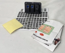 2 Gang Rocker Switch Aluminum Panel with Voltmeter & Dual USB(4.8 Amps) Fast