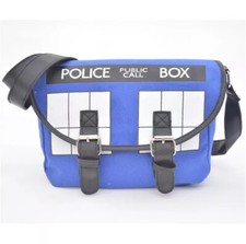 Doctor Who TARDIS Police Box Canvas Crossbody Messenger Shoulder School Tote Bag