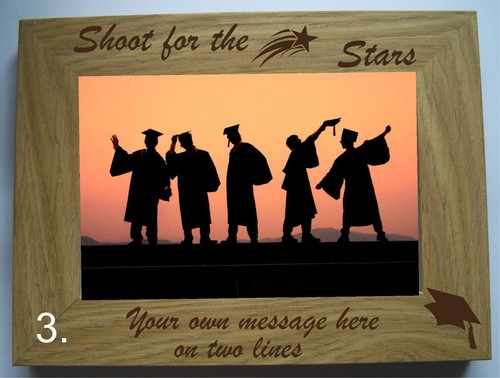 PERSONALISED LASER ENGRAVED GRADUATION GIFT 6" X 4" WOODEN PHOTO FRAME - Picture 8 of 9