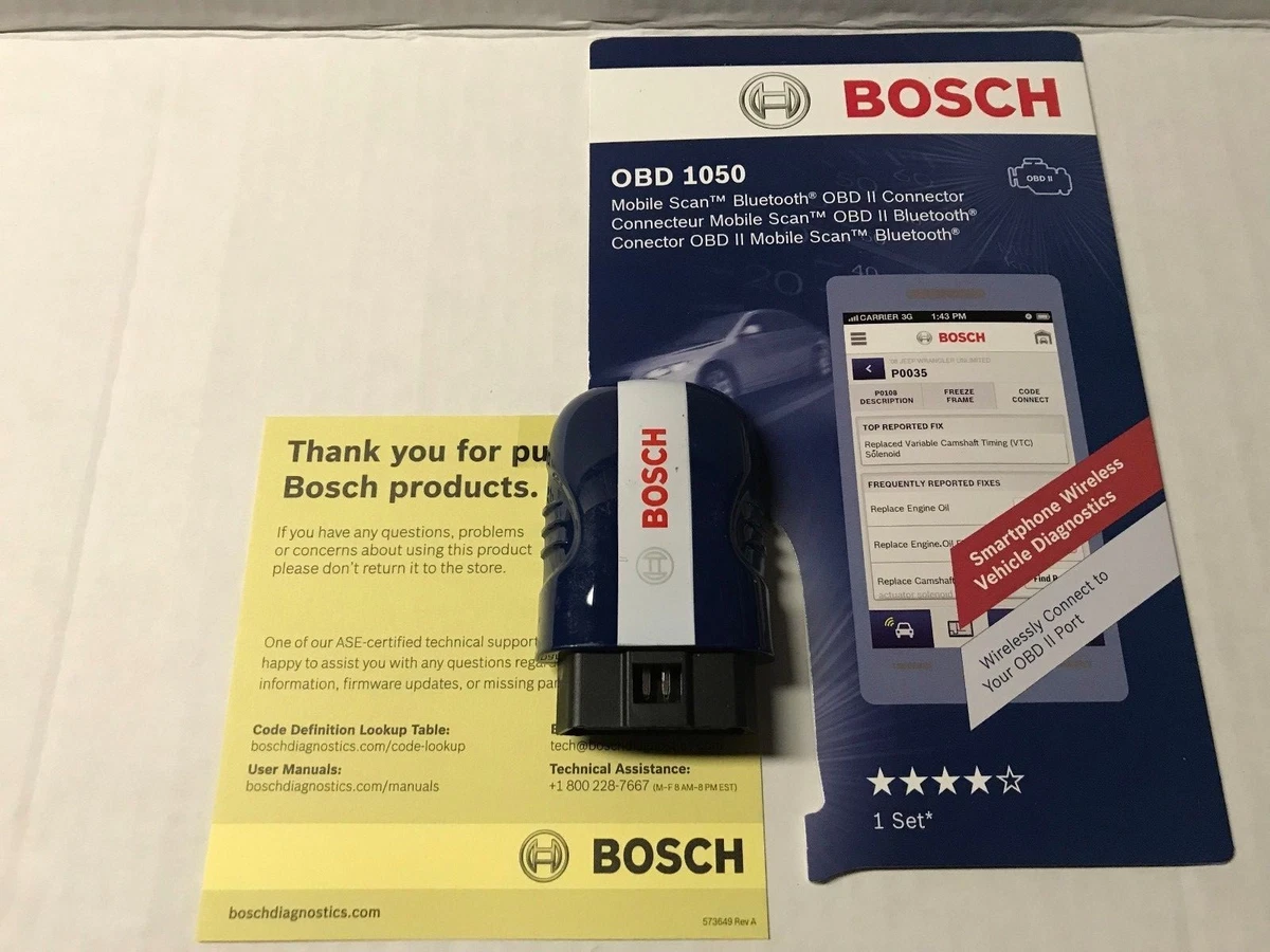 BOSCH OBD 1050 Bluetooth Mobile Scan Tool OBD2 Apple iPhone Diagnostics