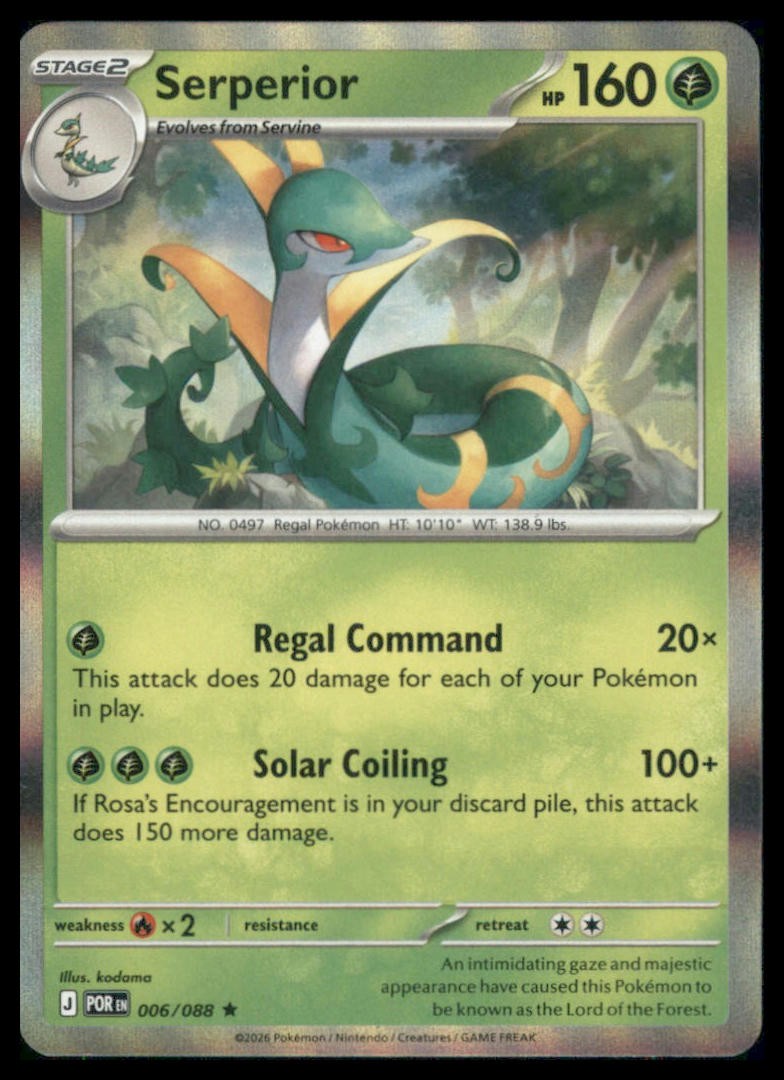 Pokemon Serperior Holo Rare ME03: Perfect Order 006/088 NM