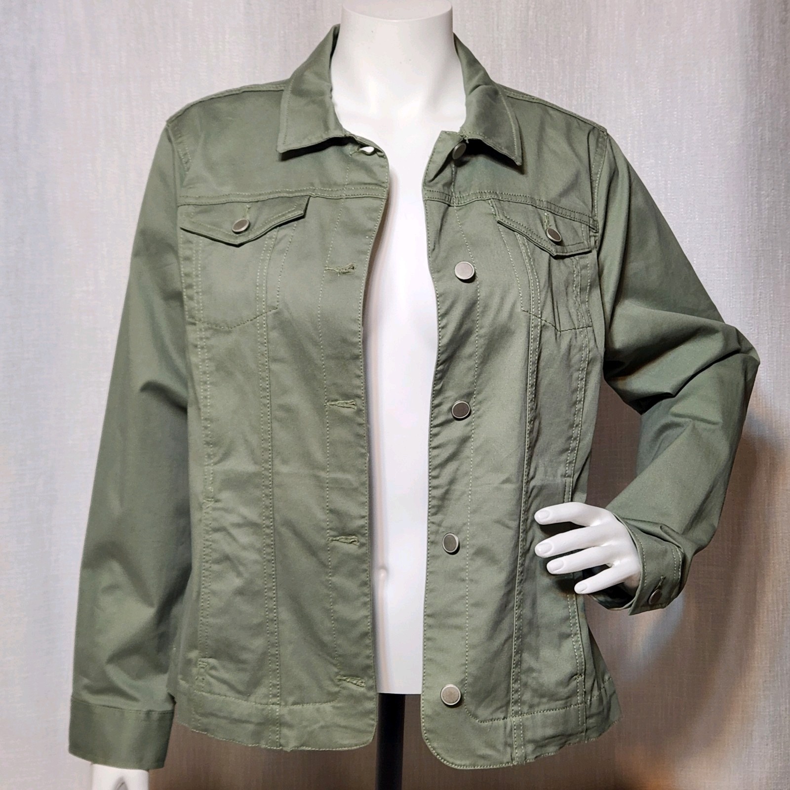 Croft And Barrow Button Down Jacket Green - image 7
