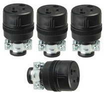  4 Commercial Grade Straight Rubber Connector 15A, 125V, 5-15-Nema EATON 224