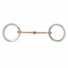 Horse Stainless Steel Twisted Copper Snaffle Mouth Bit 3" Loose Ring Tack 3515v