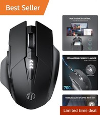 High Precision Rechargeable Mouse with 6 Buttons - Ergonomic Tri-Mode Technology
