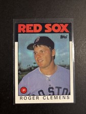 1986 Topps #661 Roger Clemens Red Sox Free Shipping MLB Baseball Card
