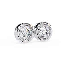 1.5-TCW Classic Round Cut CVD Stud 14K White ...