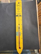 Old Vintage Shell Gasoline Chemical Corp Wood Thermometer