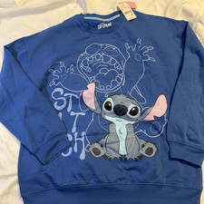 Disney STITCH Blue Sweatshirt Super Soft-Adult-Med