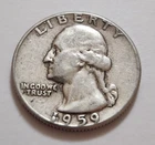 1959 Washington Quarter • Minor Die Chip at LIB • 90% Silver • X36