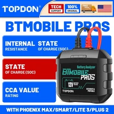 TOPDON BTMobile Pros Car Truck Battery Tester 12V 24V Load Analyzer 100-2000CCA