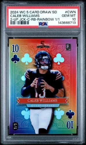 2024 WC 5 Card Draw Caleb Williams RAINBOW Club Rookie RC #'D 1/1 PSA 10 BEARS