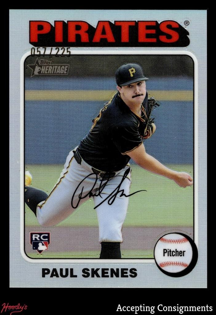 2024 Topps Heritage Chrome Silver Refractors #594 Paul Skenes HN RC Rookie /225