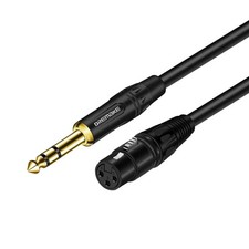 Balanced Cable 25 Foot TRS 6.35mm 1/4 Inch Male To XLR Female Mic Cable