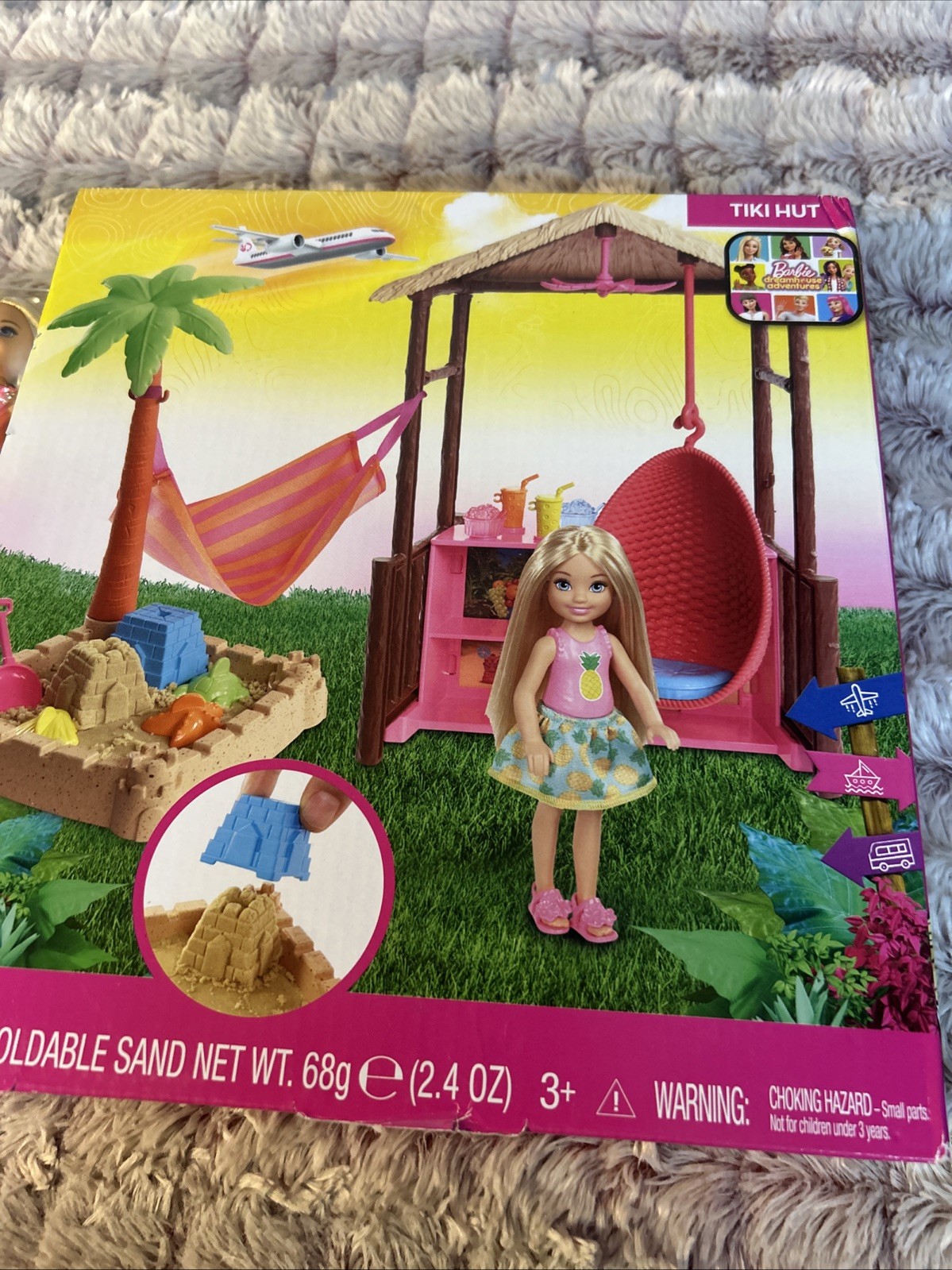 Barbie Dreamhouse Adventures Tiki Hut~Chelsea Doll Play set With Mold Sand