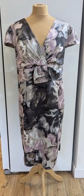 BNWT Rocha John Rocha Floral Satin Shift Dress UK 20 wedding lilac Debenhams 