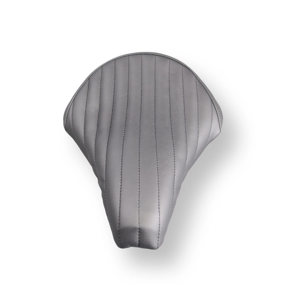 Selle monoplace universelle en similicuir noir motif Line pour moto custom