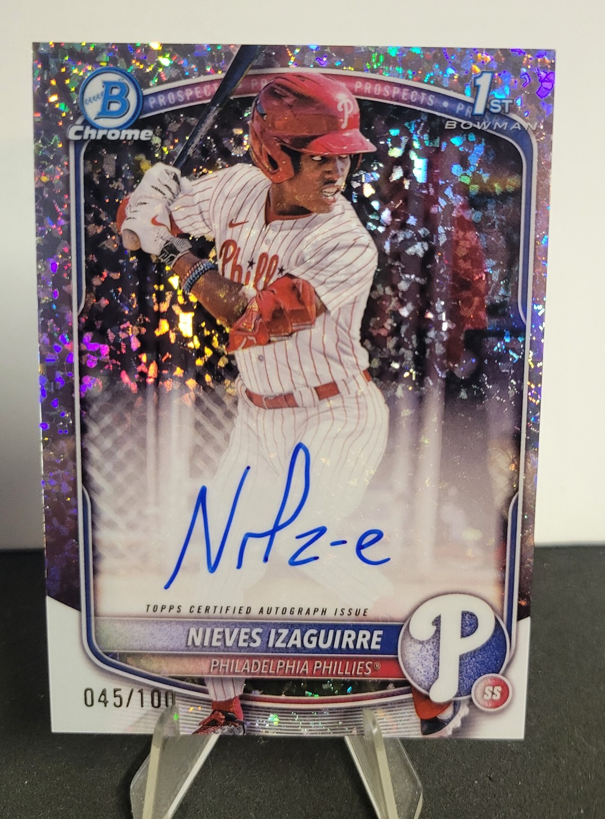 2025 Bowman Chrome Nieves Izaguirre Mini-diamond Refractor Auto 45/100 #CPA-NI