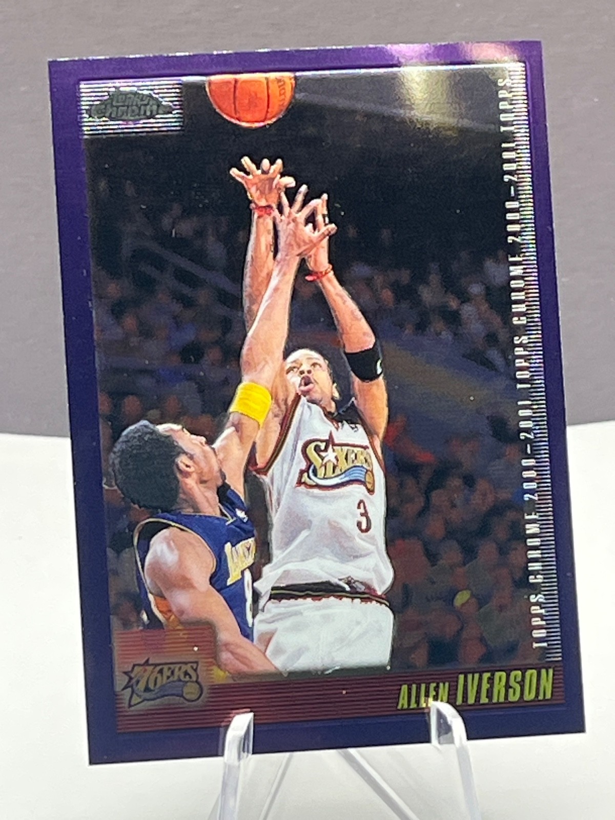 Allen Iverson 2001 Topps Chrome Card # 93 Featuring Kobe Bryant