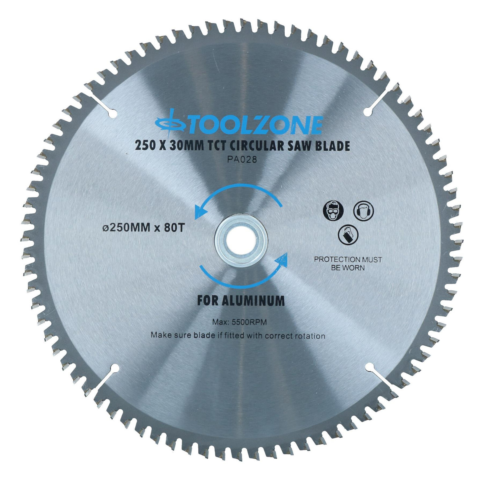 250mm x 30mm TCT Saw Blade 80T / Aluminium Circular Saw  With Reducer TE676