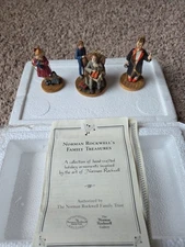 Lot 3 Family Treasures Christmas Holiday Ornaments Norman Rockwell Gallery Box