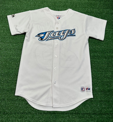 Toronto Blue Jays Trikot Majestic Vintage Shirt | Erwachsene Large MLB Baseball Hind
